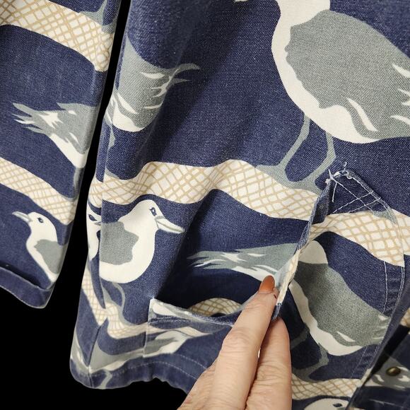 VTG MICHIGAN RAG Co SEAGULL PRINT CANVAS PARKA JACKET MARUSHKA 80s 90s LG XL - Picture 4 of 11